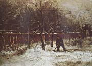 Vincent Van Gogh The Parsonage Garden at Nuenen in the Snow France oil painting reproduction